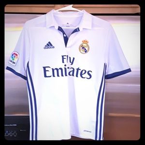 Real Madrid Youth size Large White Jersey